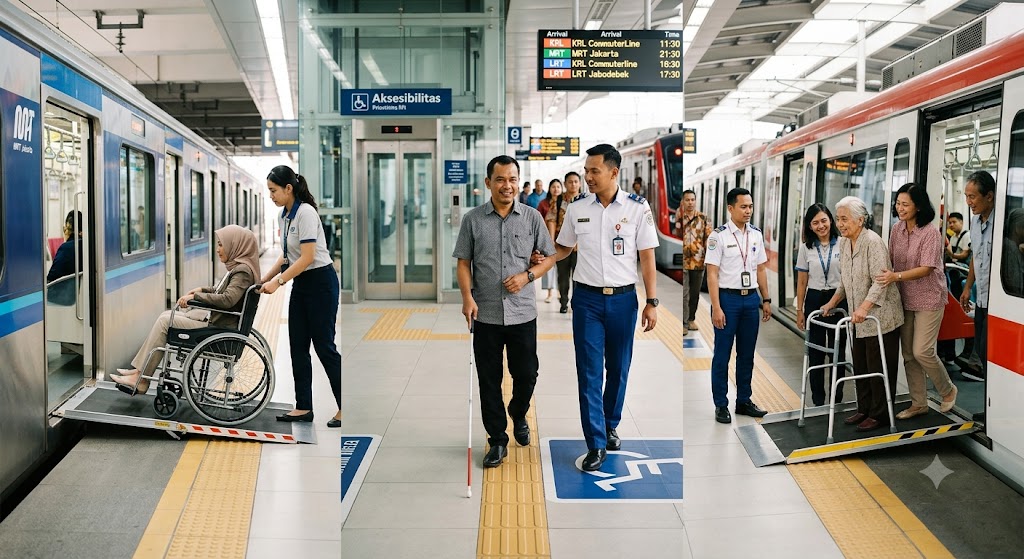 Ilustrasi situasi di KRL, MRT dan LRT