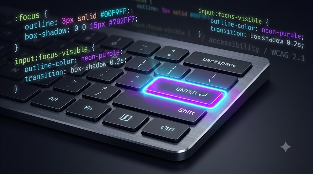 Ilustrasi papan ketik laptop dengan fokus visual pada tombol enter
