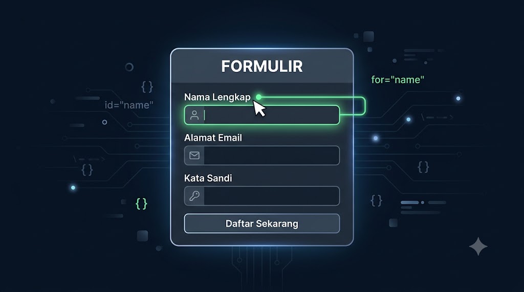 ilustrasi formuli halaman pendaftaran pada sebuah website.