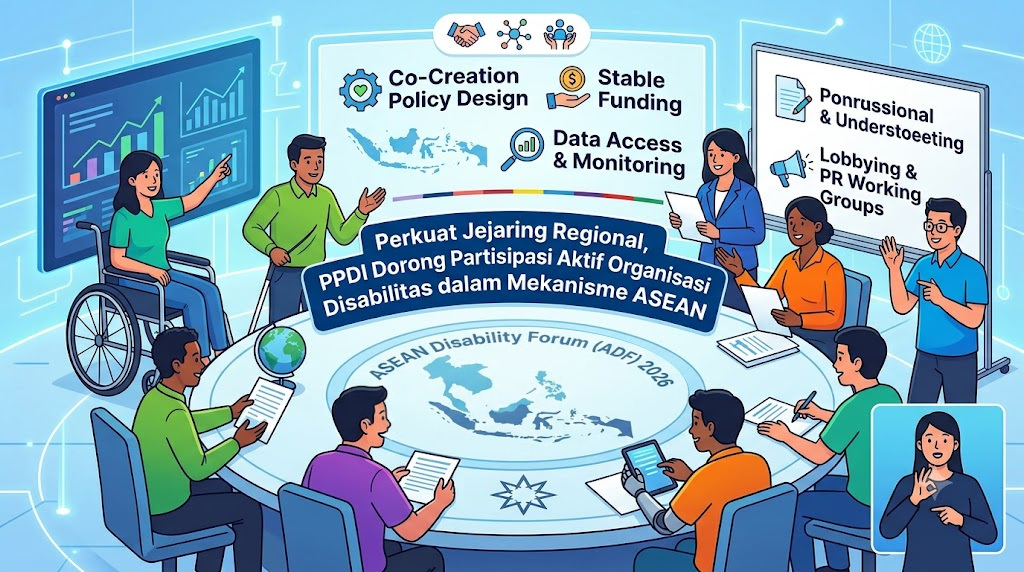Ilustrasi pertemuan diskusi ASEAN Disability Forum