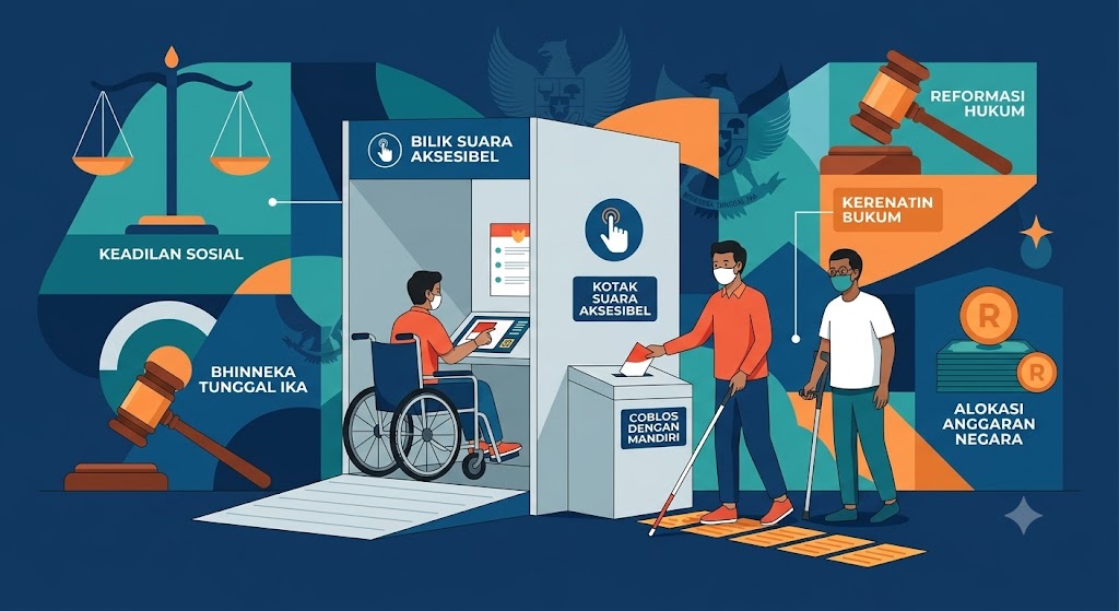 Ilustrasi pemilu inklusif mandat anggaran demokrasi disabilitas