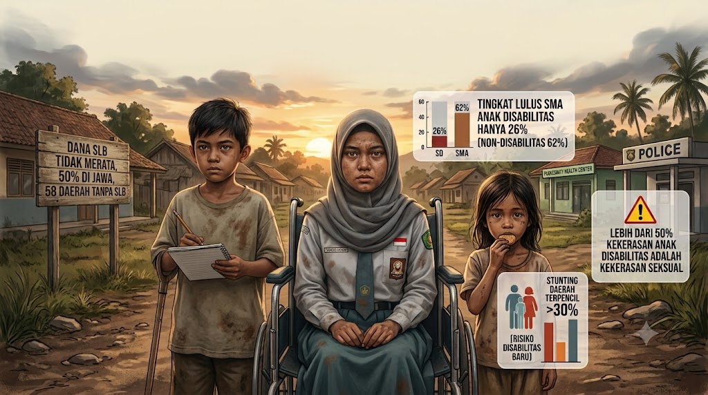 Ilustrasi anak disabilitas